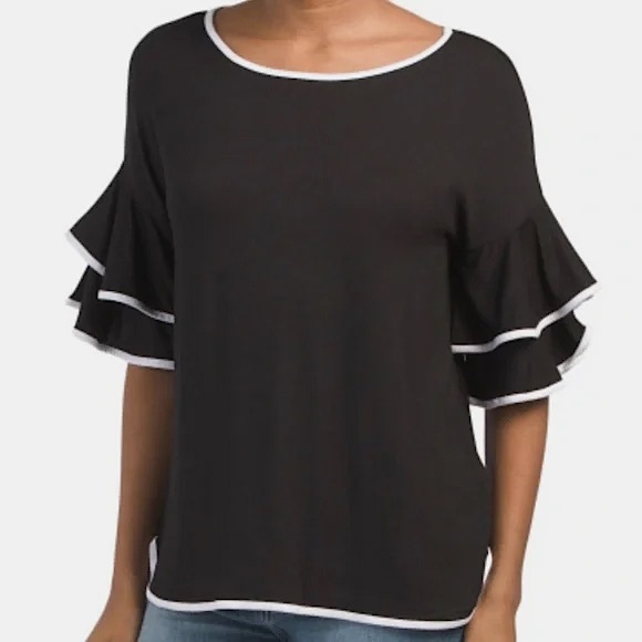 Cable And Gauge 3/4 Sleeve Top - Picture 1 of 7